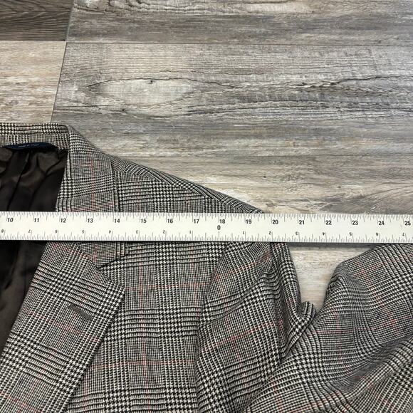 Vintage Y2K Brooks Brothers Glen Plaid Men 42L Single Breasted Wool Italy Blazer - Picture 10 of 13